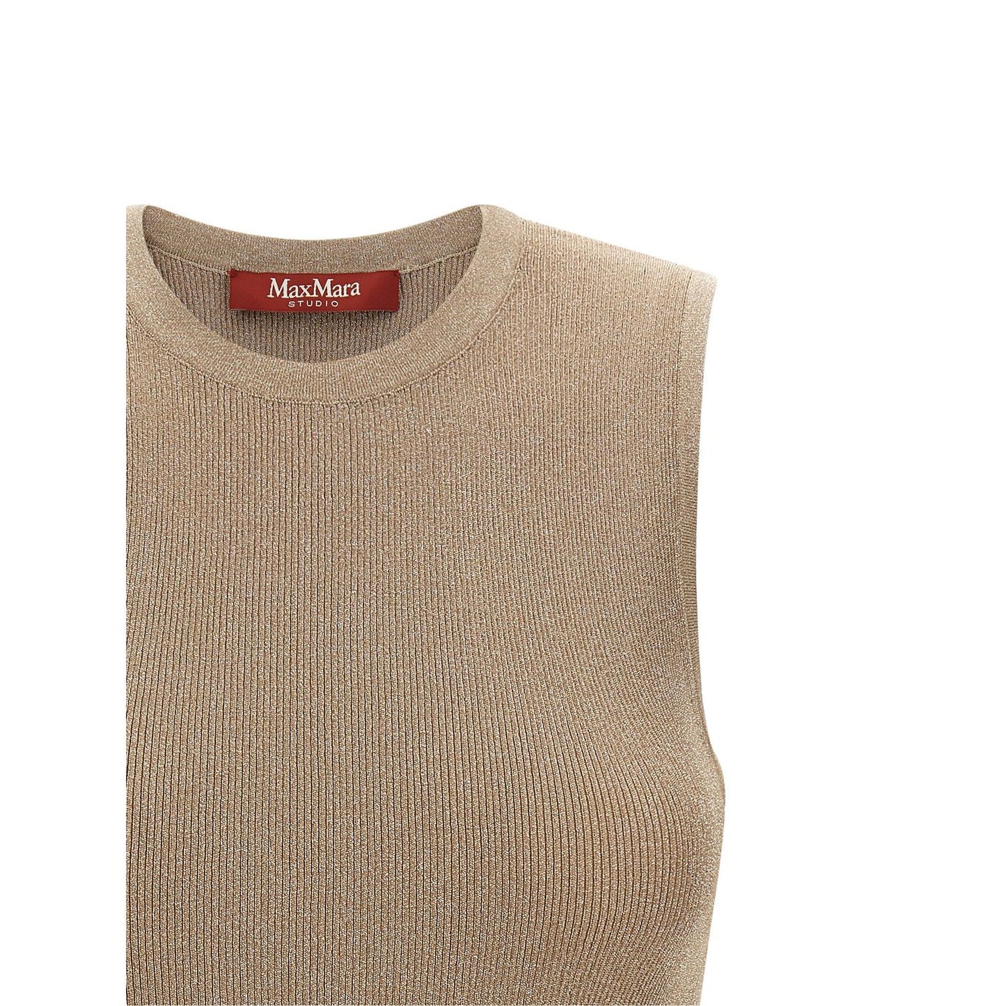 Max Mara Beige Polyamide Sleeveles T-Shirt