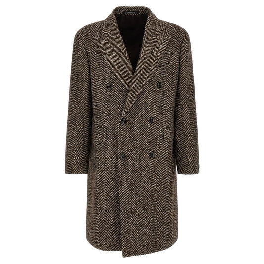 Tagliatore Brown Wool Coat