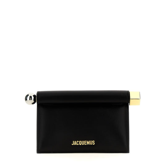 Jacquemus Black Lamb Leather Clutch Bag