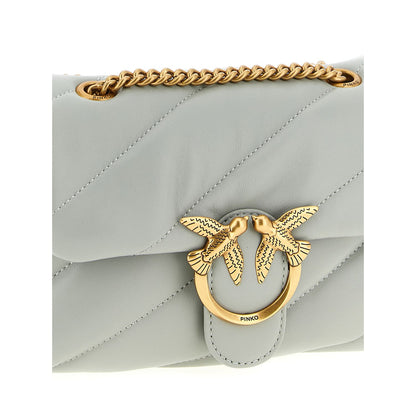PINKO Gray Lamb Fur Crossbody Bag