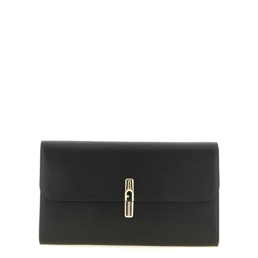 Furla Black Calfskin Clutch Bag