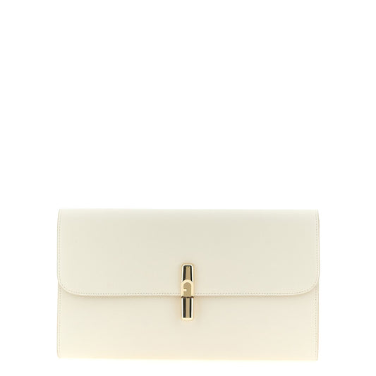 Furla White Calfskin Clutch Bag