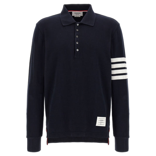 Thom Browne Blue Cotton Polo Shirt