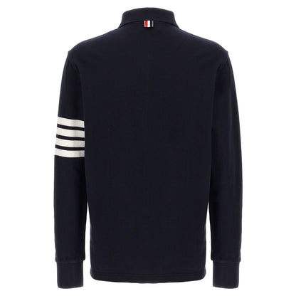 Thom Browne Blue Cotton Polo Shirt