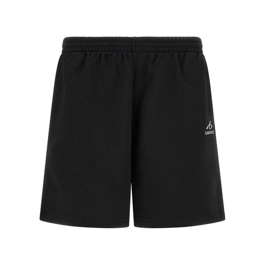 Balenciaga Black Cotton Bermuda Shorts
