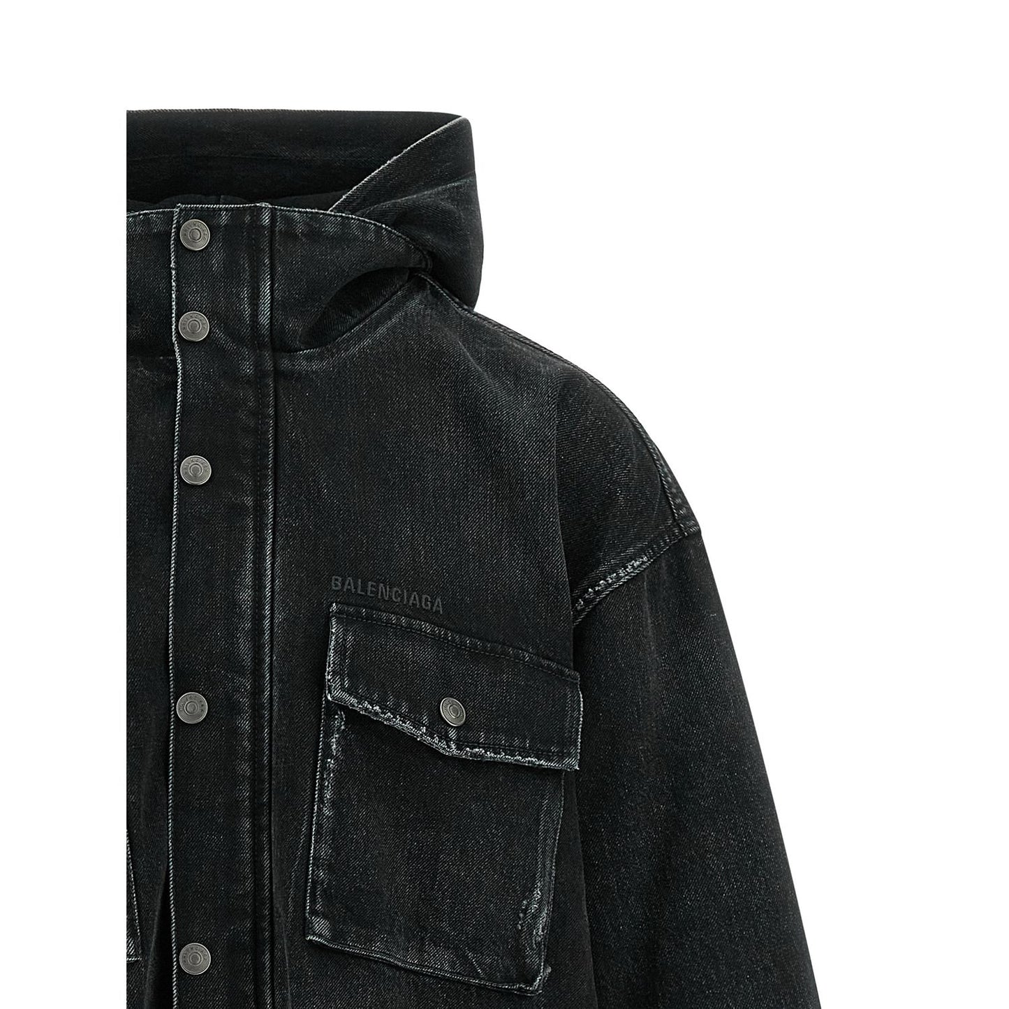 Balenciaga Black Cotton Denim Jacket