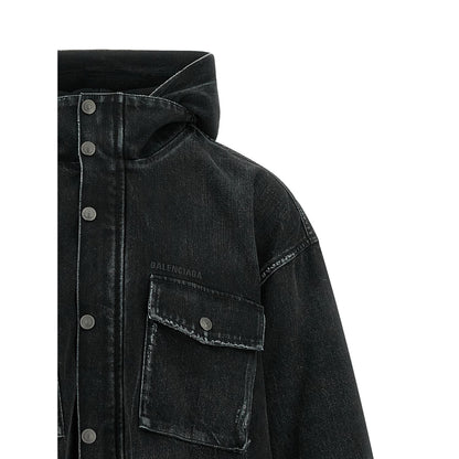 Balenciaga Black Cotton Denim Jacket