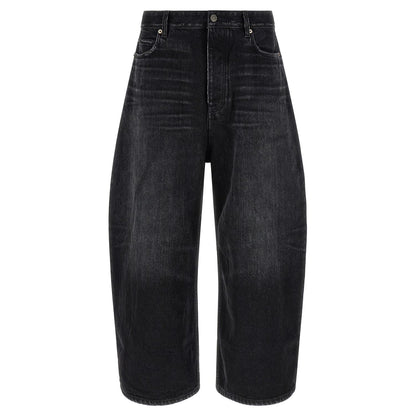Balenciaga Black Cotton Cropped Jeans