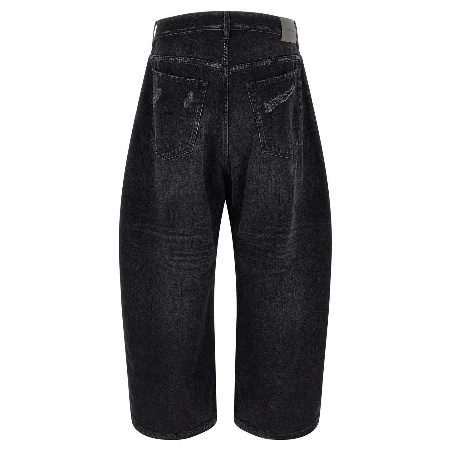 Balenciaga Black Cotton Cropped Jeans