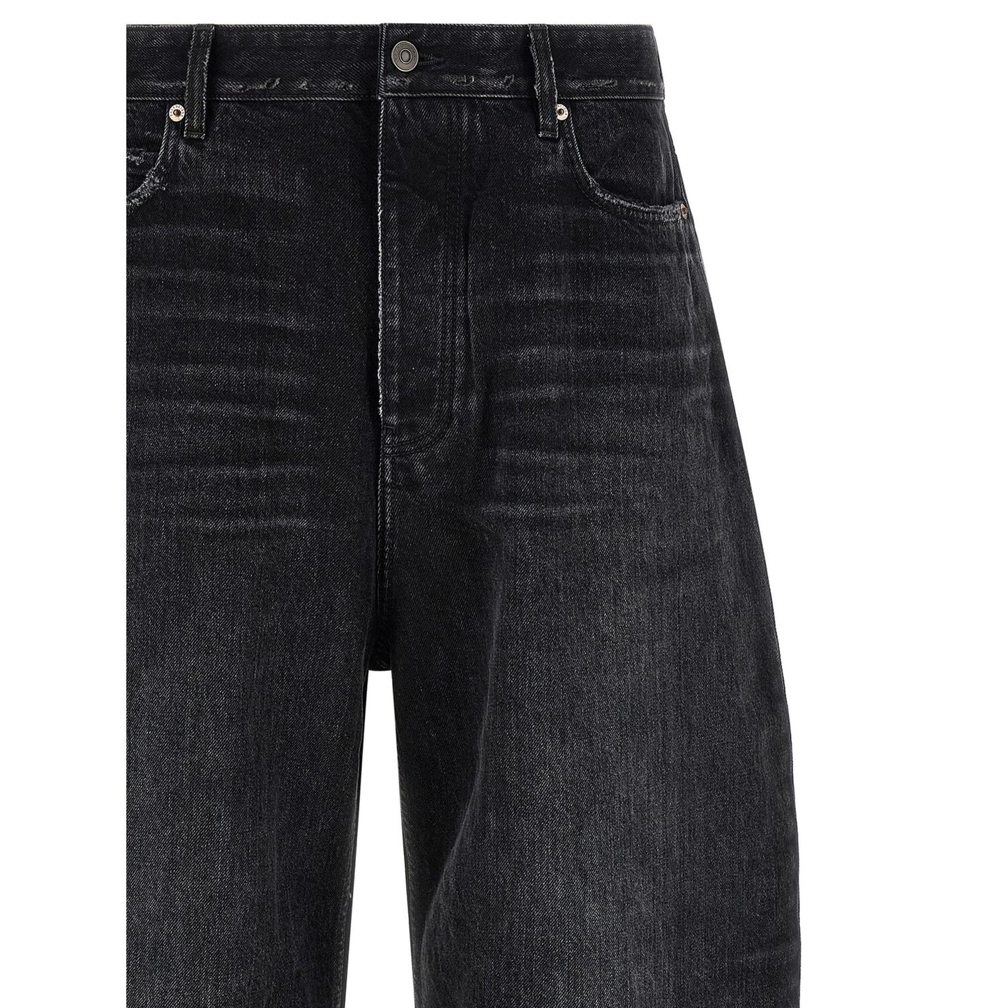 Balenciaga Black Cotton Cropped Jeans