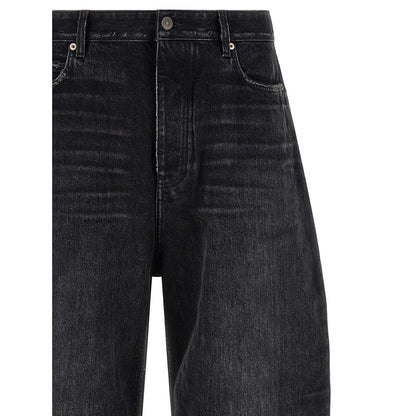 Balenciaga Black Cotton Cropped Jeans