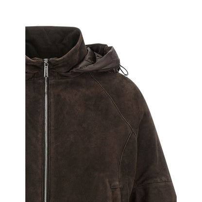 MooRER Brown Wool Leather Jacket