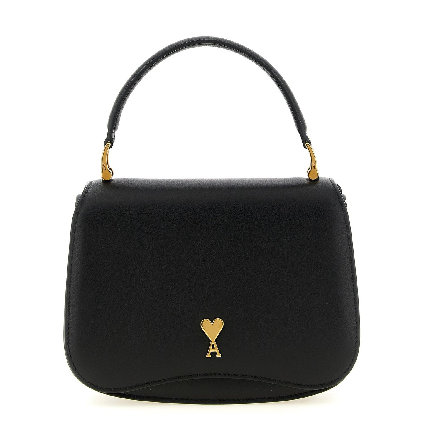 Ami Paris Black Cowhide Handbag