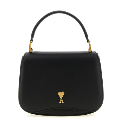 Ami Paris Black Cowhide Handbag