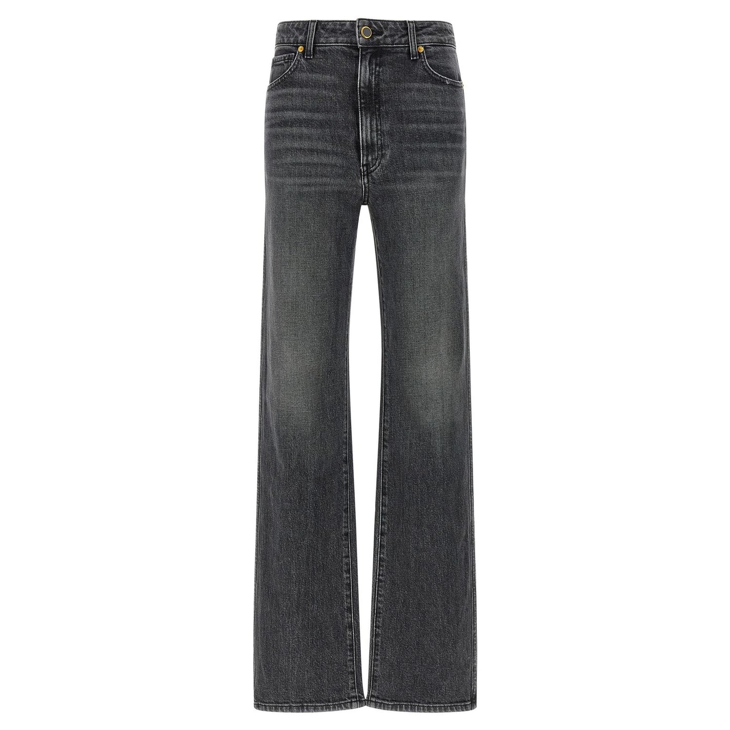 Khaite Gray Cotton Straight-Leg Jeans