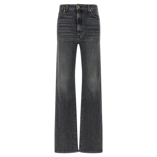 Khaite Gray Cotton Straight-Leg Jeans