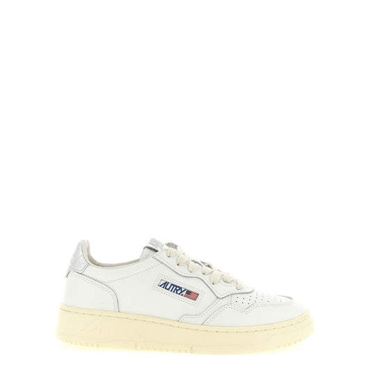 Autry Silver Cowhide Low Top Sneakers