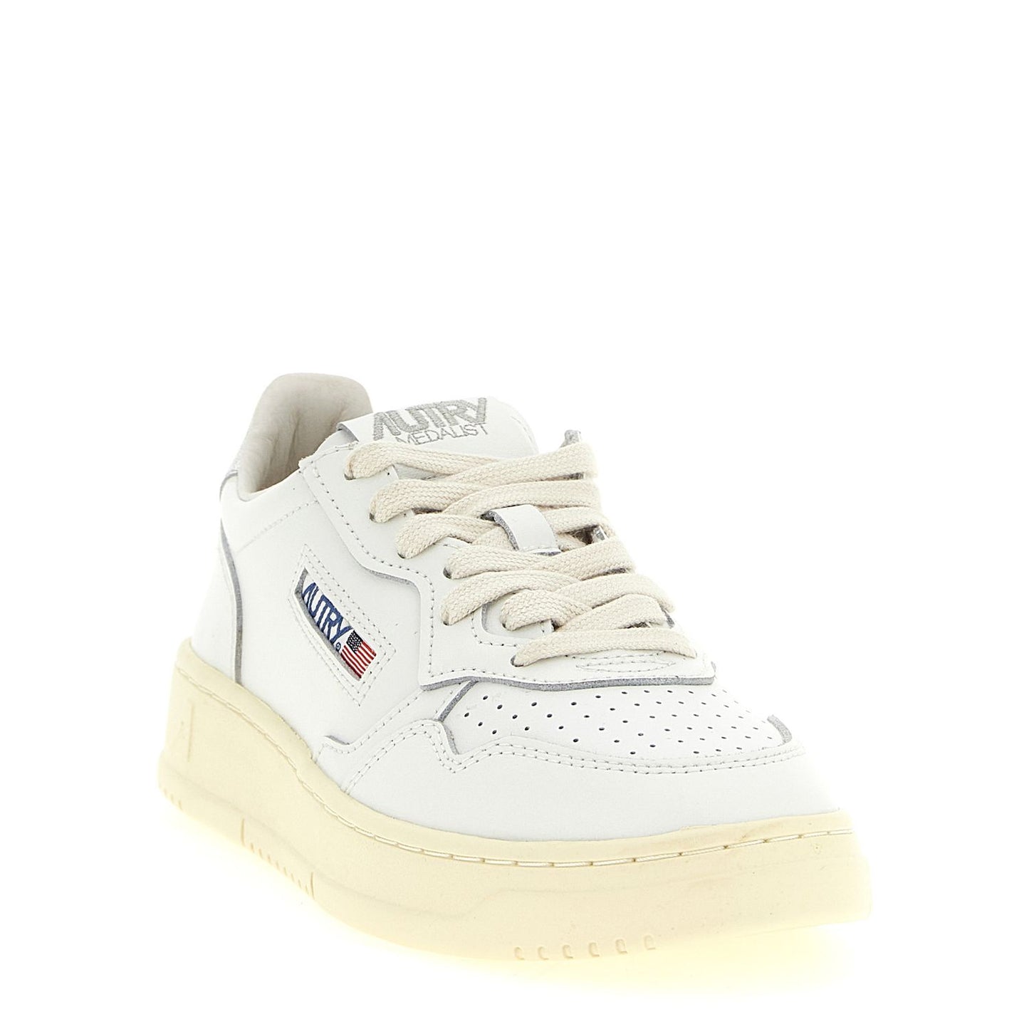 Autry Silver Cowhide Low Top Sneakers