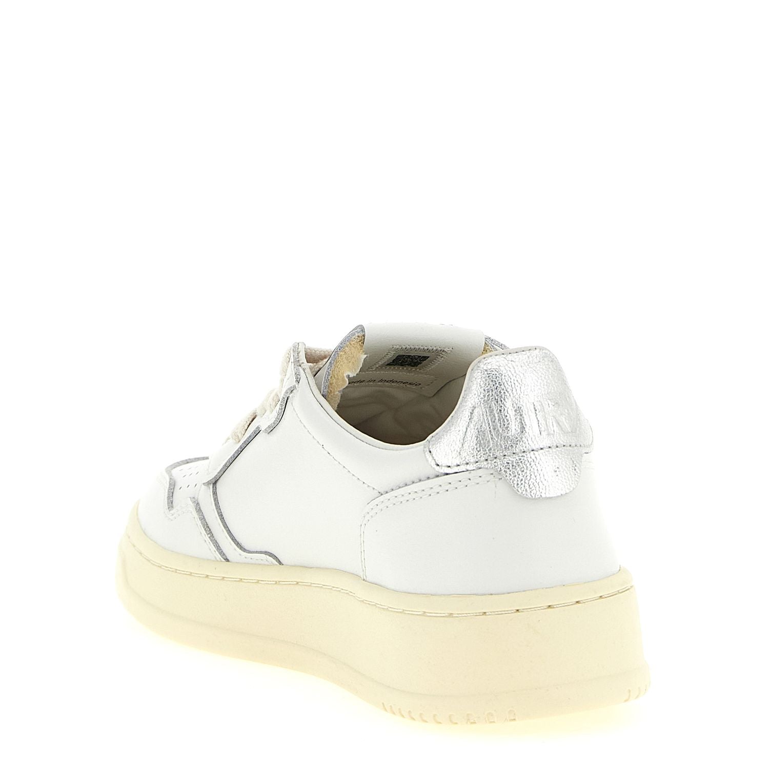Autry Silver Cowhide Low Top Sneakers