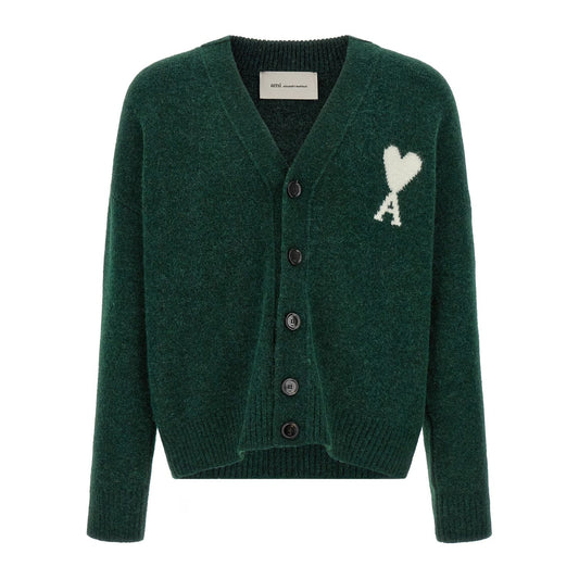 Ami Paris Bicolor Alpaca Wool Cardigan