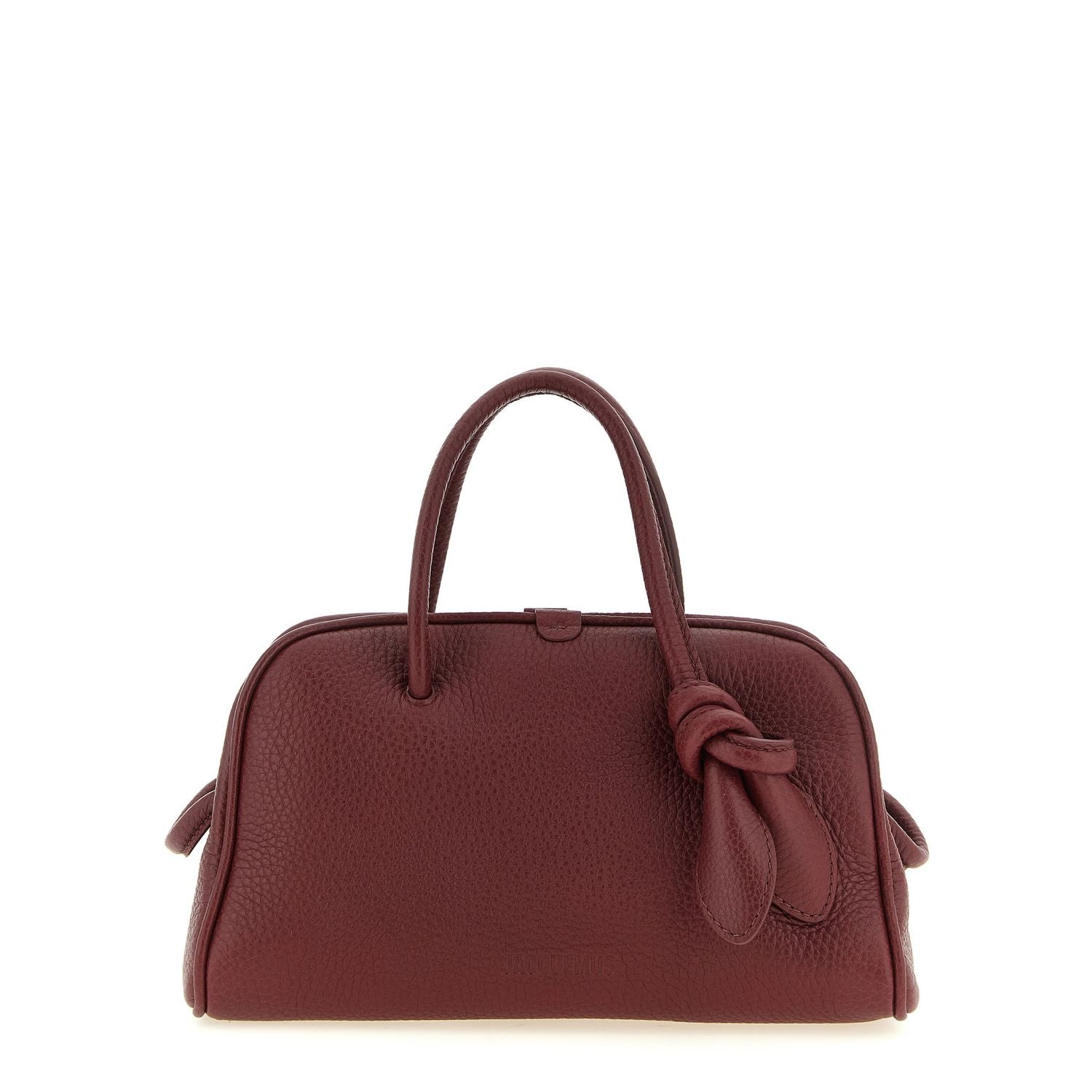 Jacquemus Bordeaux Calfskin Handbag