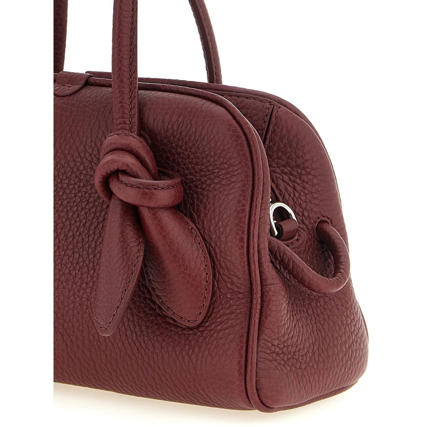 Jacquemus Bordeaux Calfskin Handbag