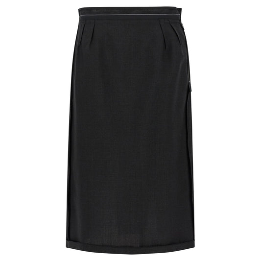 Maison Margiela Black Virgin Wool Midi Skirt
