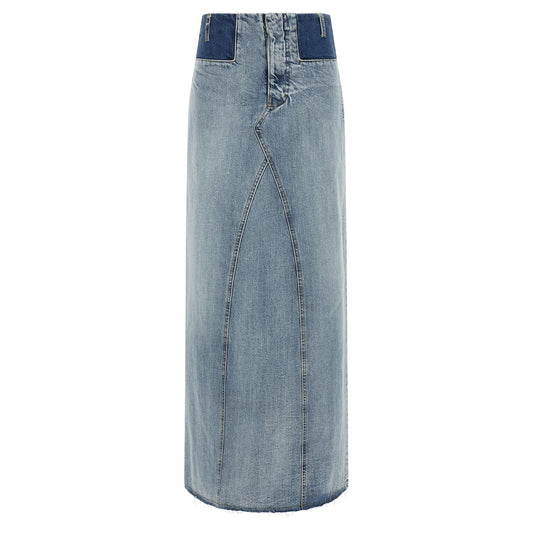 Maison Margiela Blue Cotton Mini Skirt