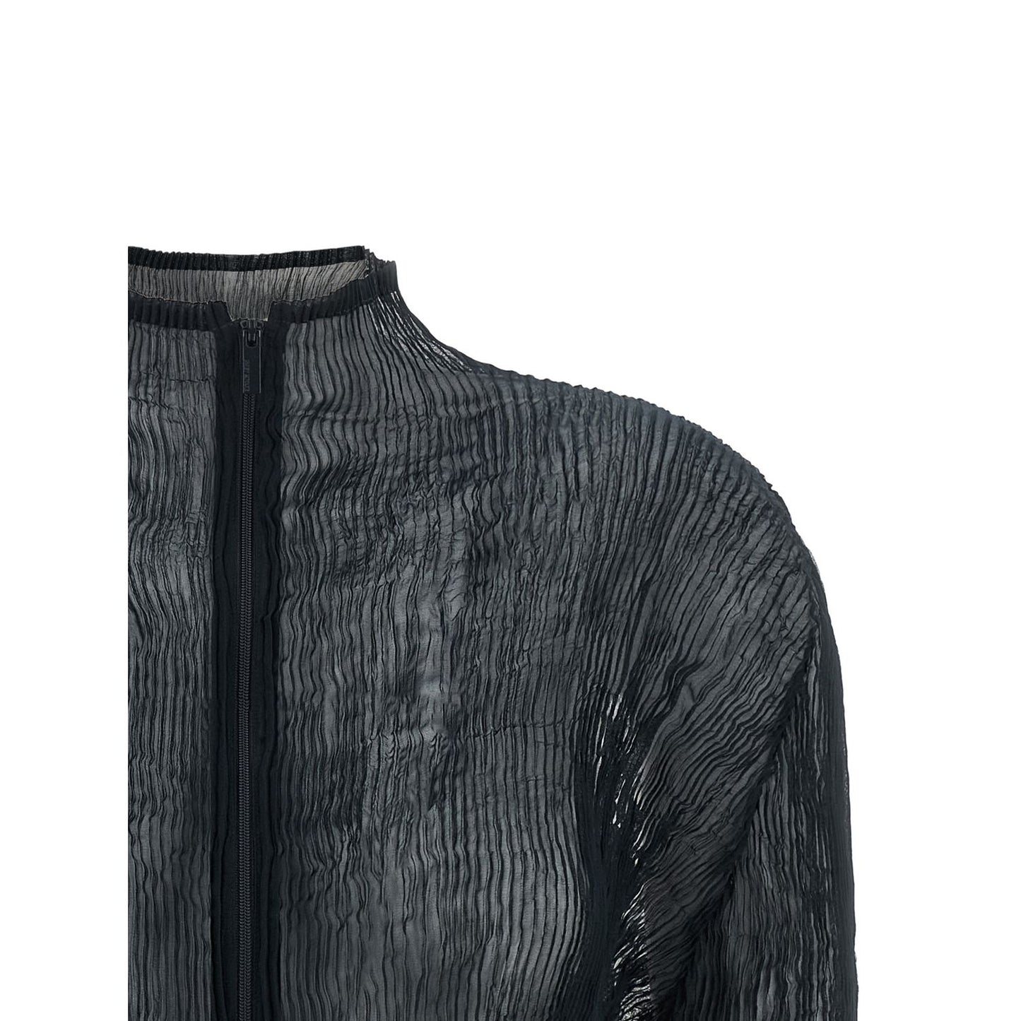 Issey Miyake Black Polyester Cardigan