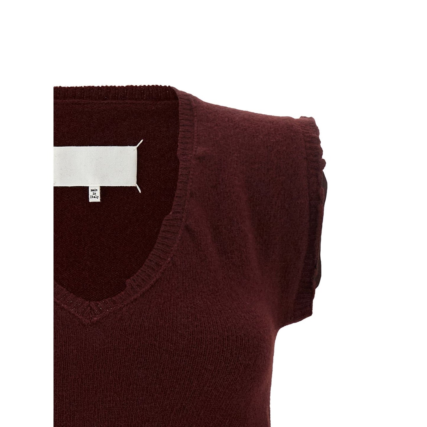 Maison Margiela Bordeaux Virgin Wool Sleeveless Jacket