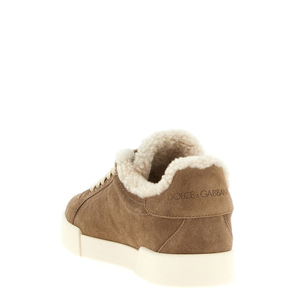 Dolce & Gabbana Brown Lambskin Sneakers