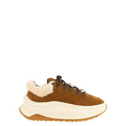 Moon Boot Beige Leather Chunky Sneakers