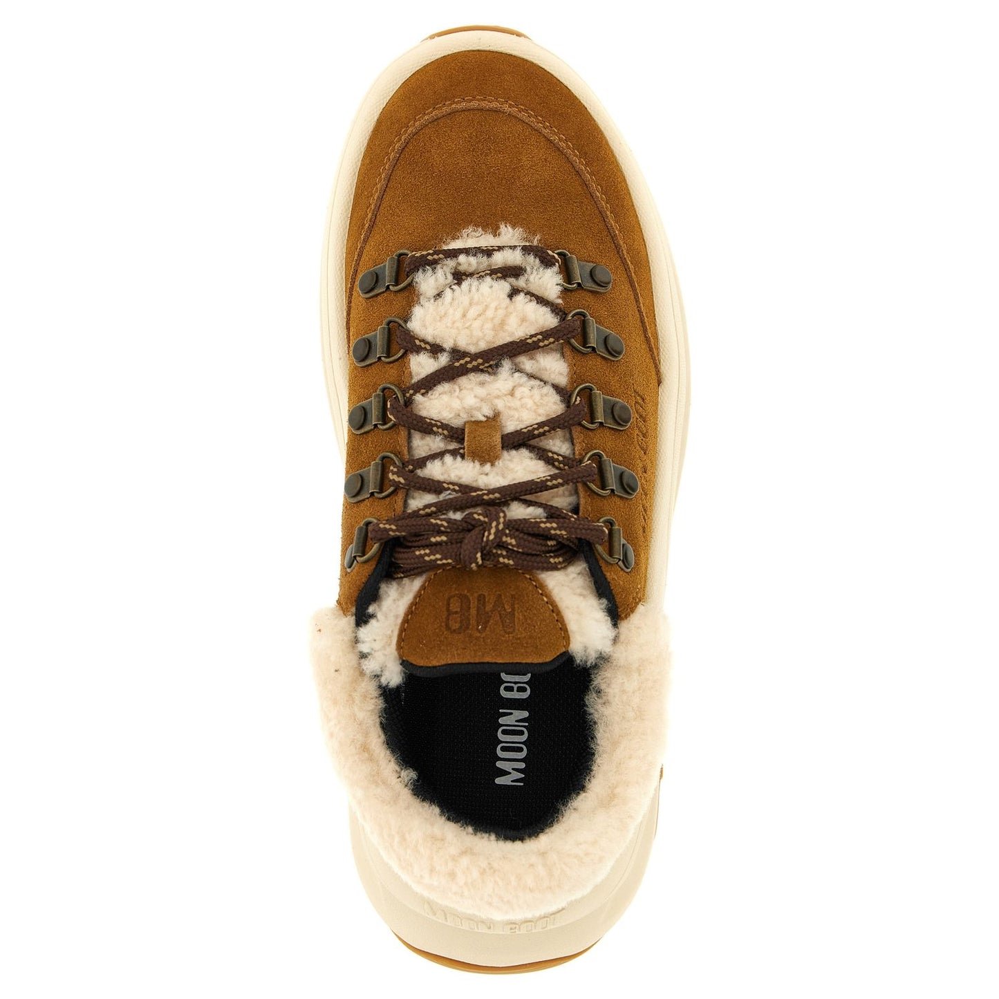 Moon Boot Beige Leather Chunky Sneakers