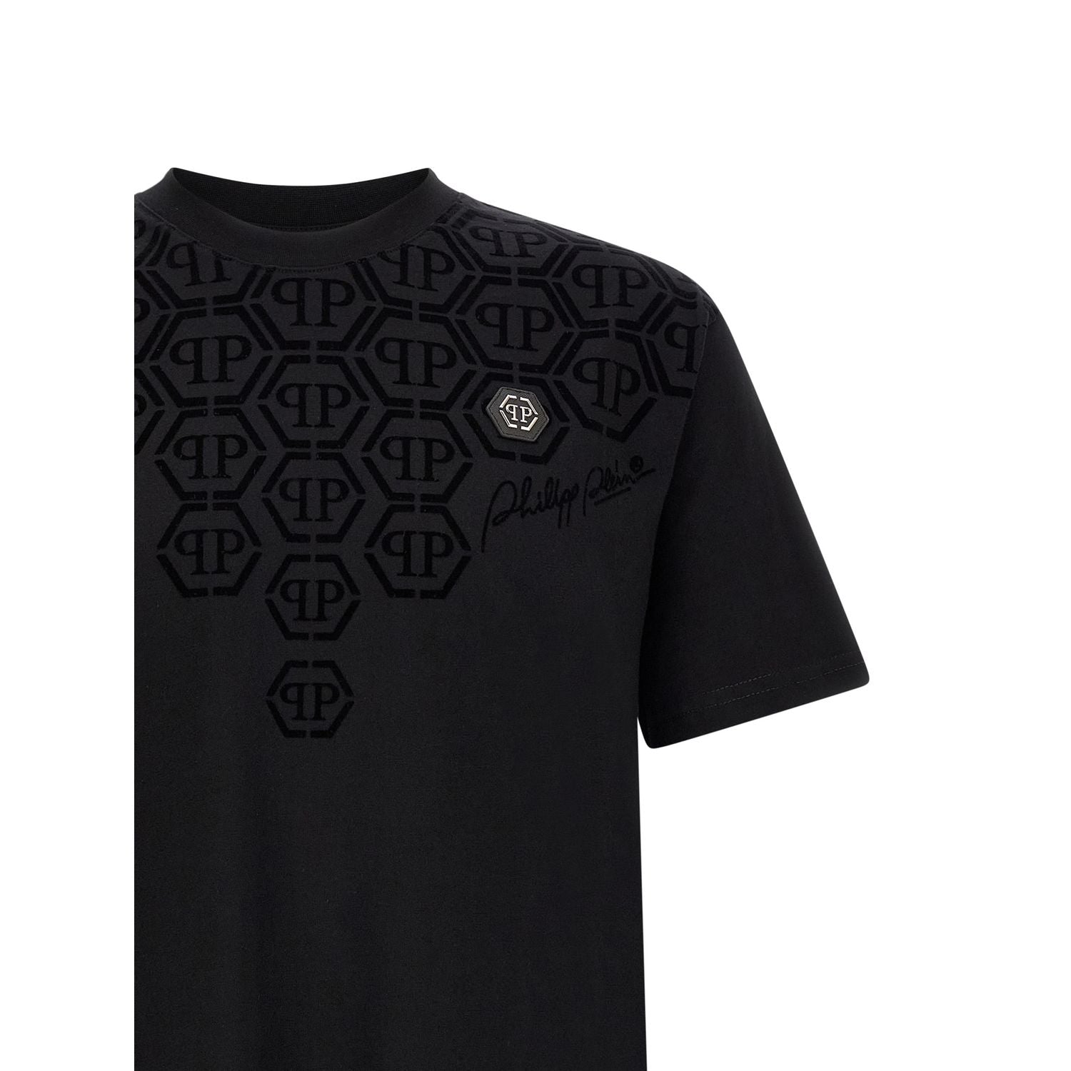 Philipp Plein Black Cotton T-Shirt