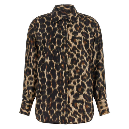 Alberto Biani Brown Silk Blouse