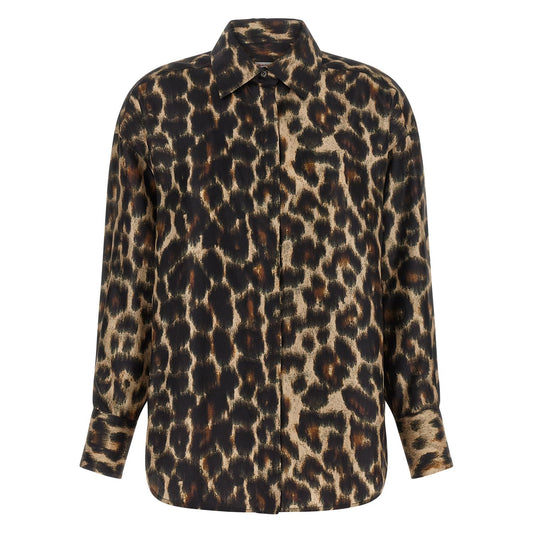 Alberto Biani Brown Silk Blouse