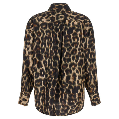Alberto Biani Brown Silk Blouse