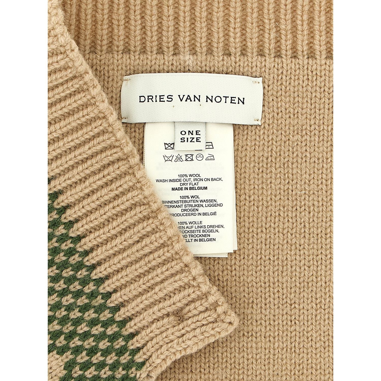 Dries Van Noten Beige Wool Scarf
