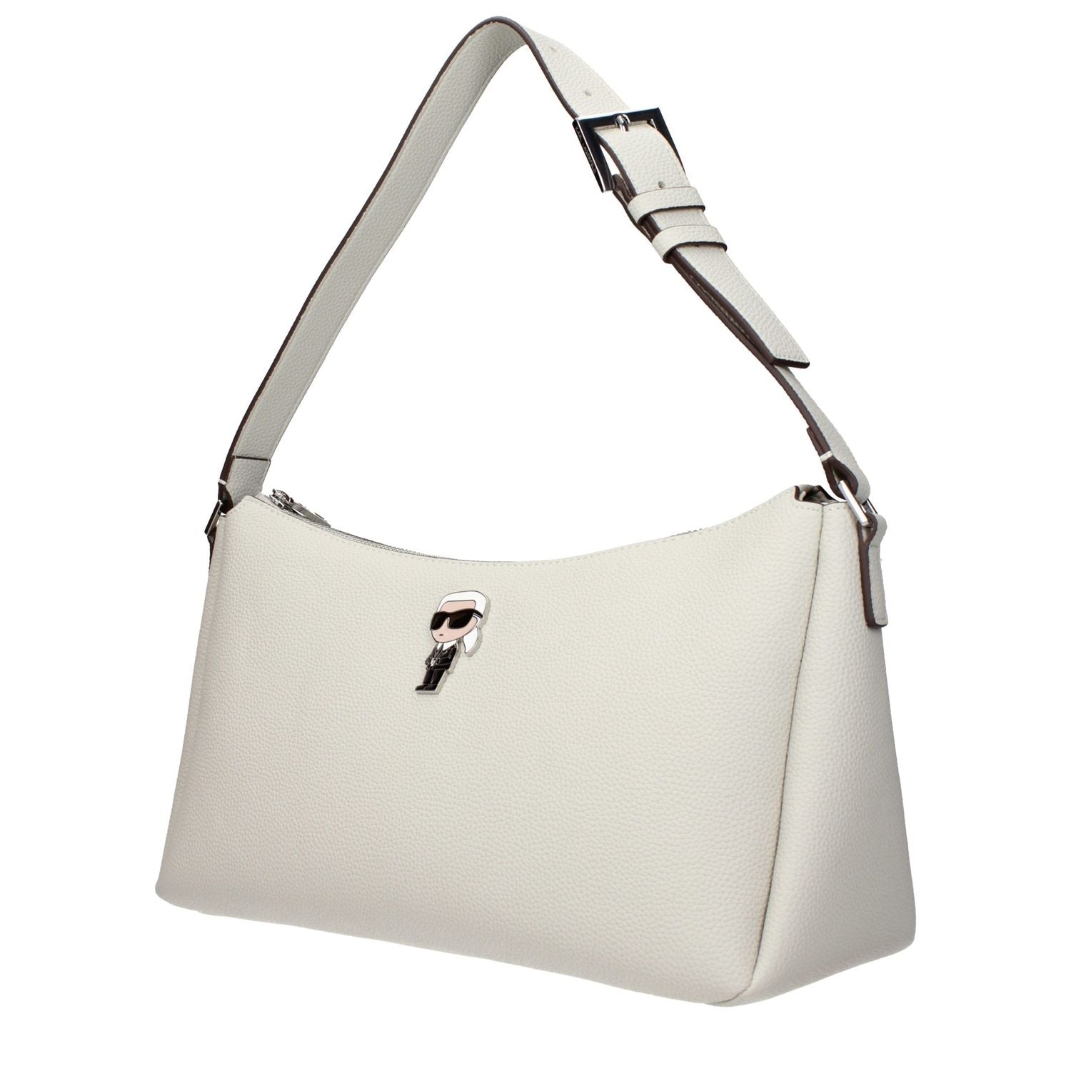 Karl Lagerfeld Gray Leather Shoulder Bag