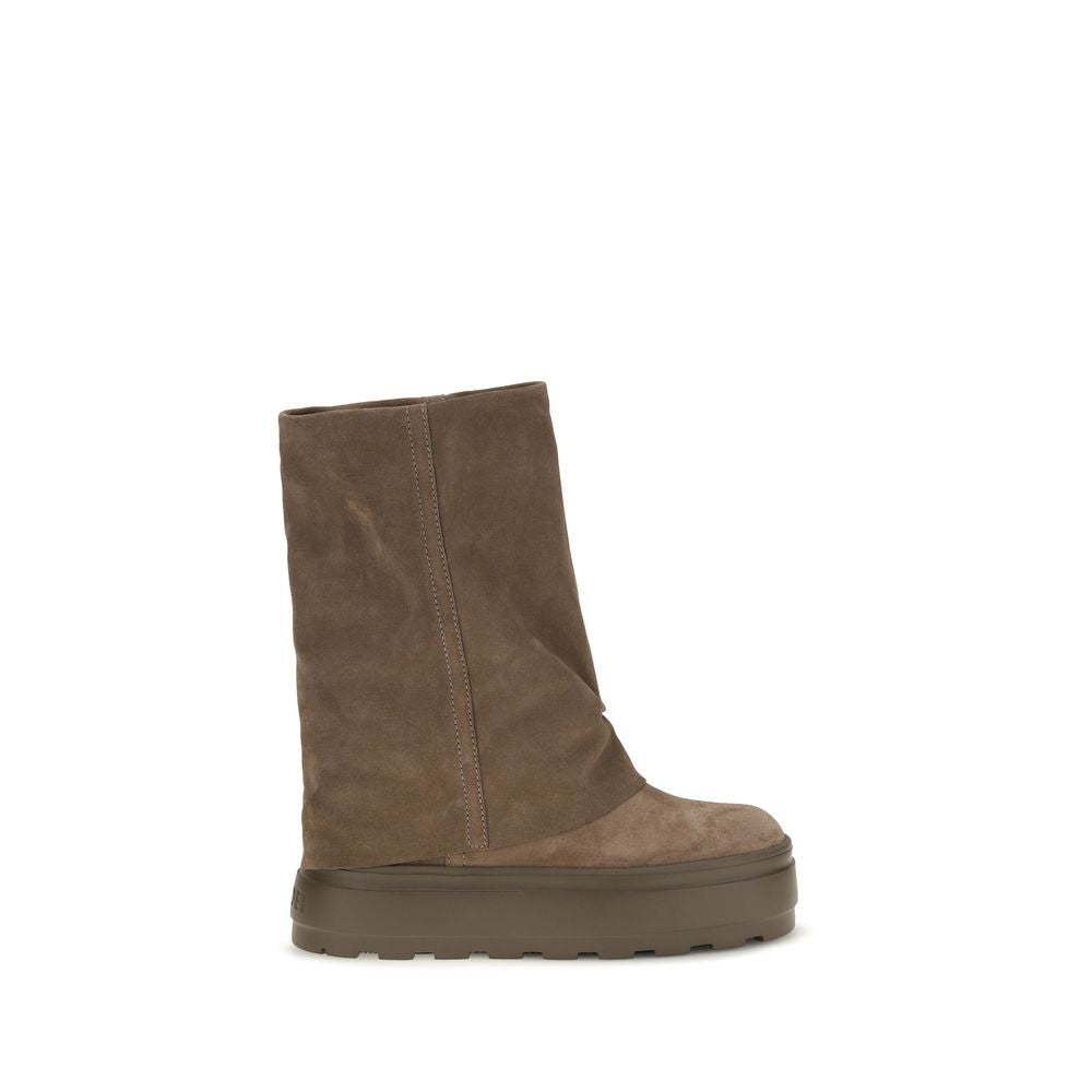 Casadei Brown Calf Leather Bos Taurus Flat Boots