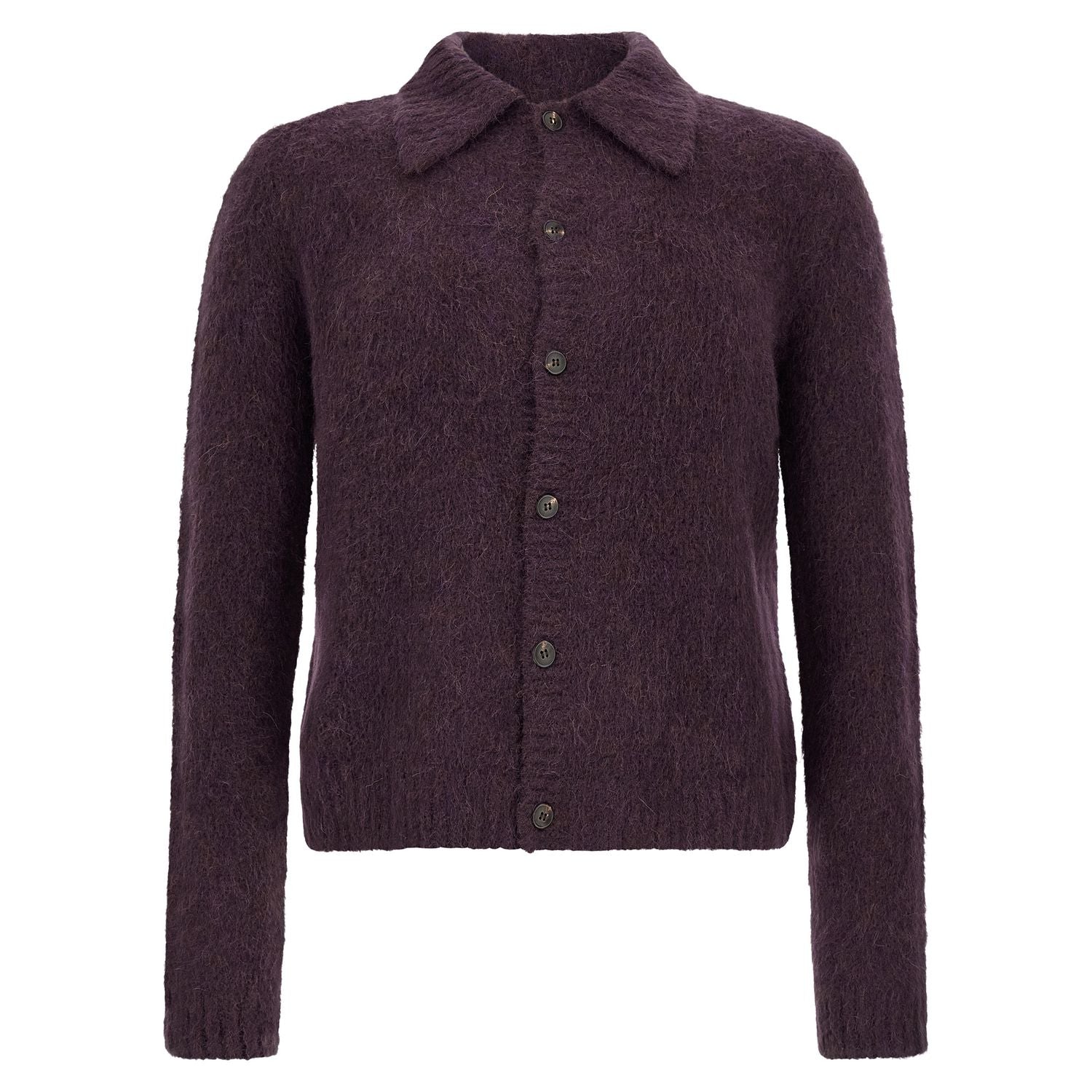 Dries Van Noten Purple Wool Cardigan