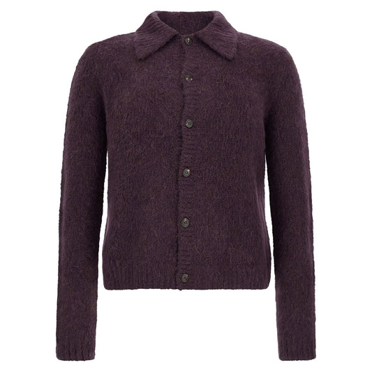 Dries Van Noten Purple Wool Cardigan