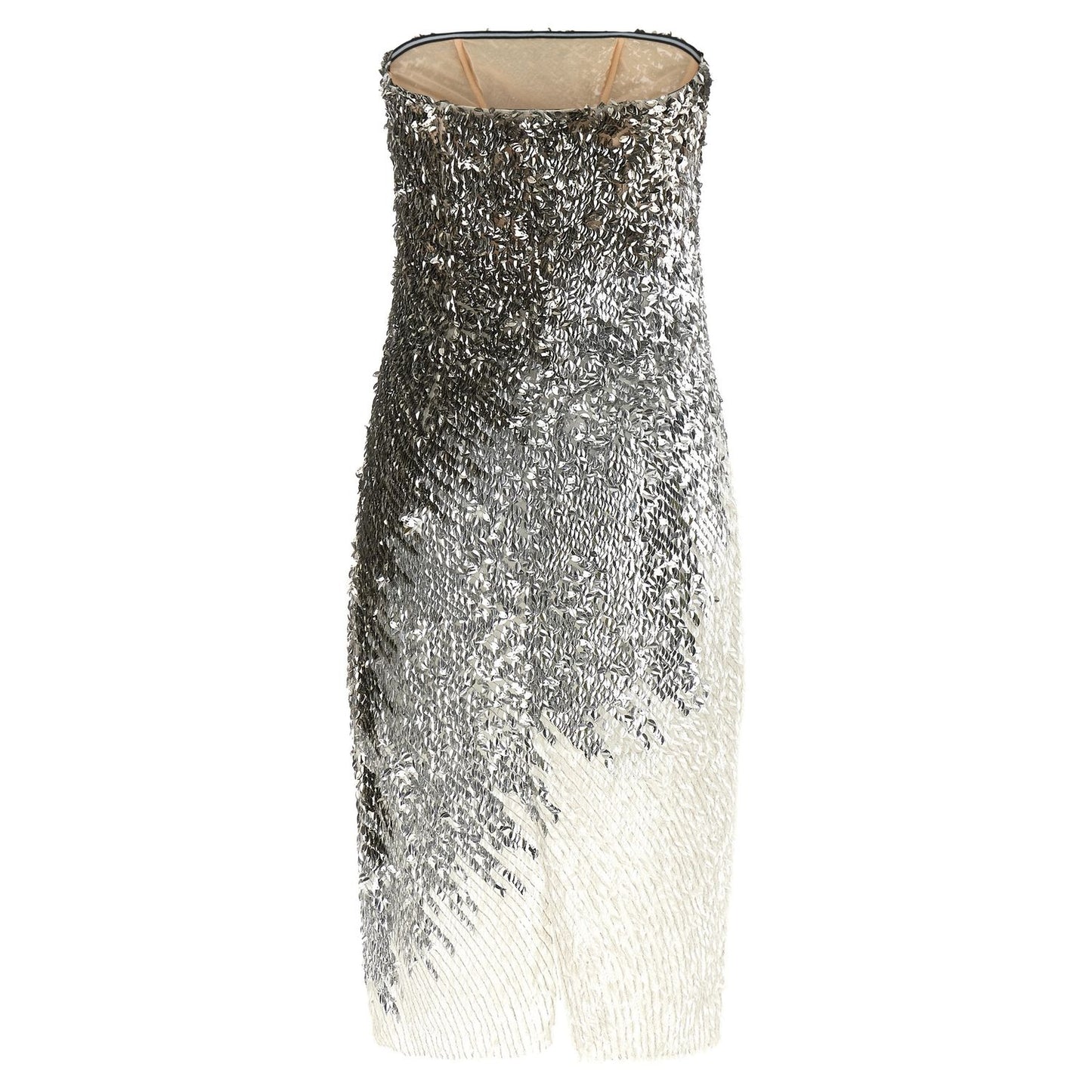 Elisabetta Franchi Silver Polyamide Midi Dress
