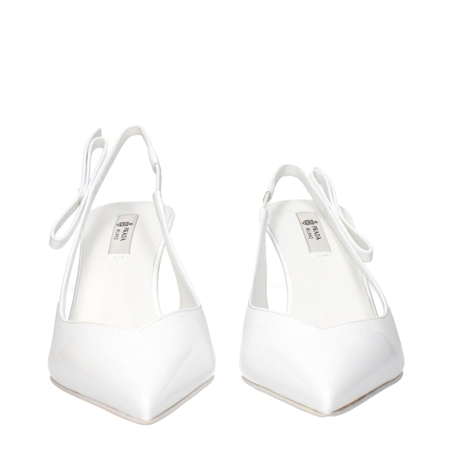 Prada White Leather High Heel Pumps