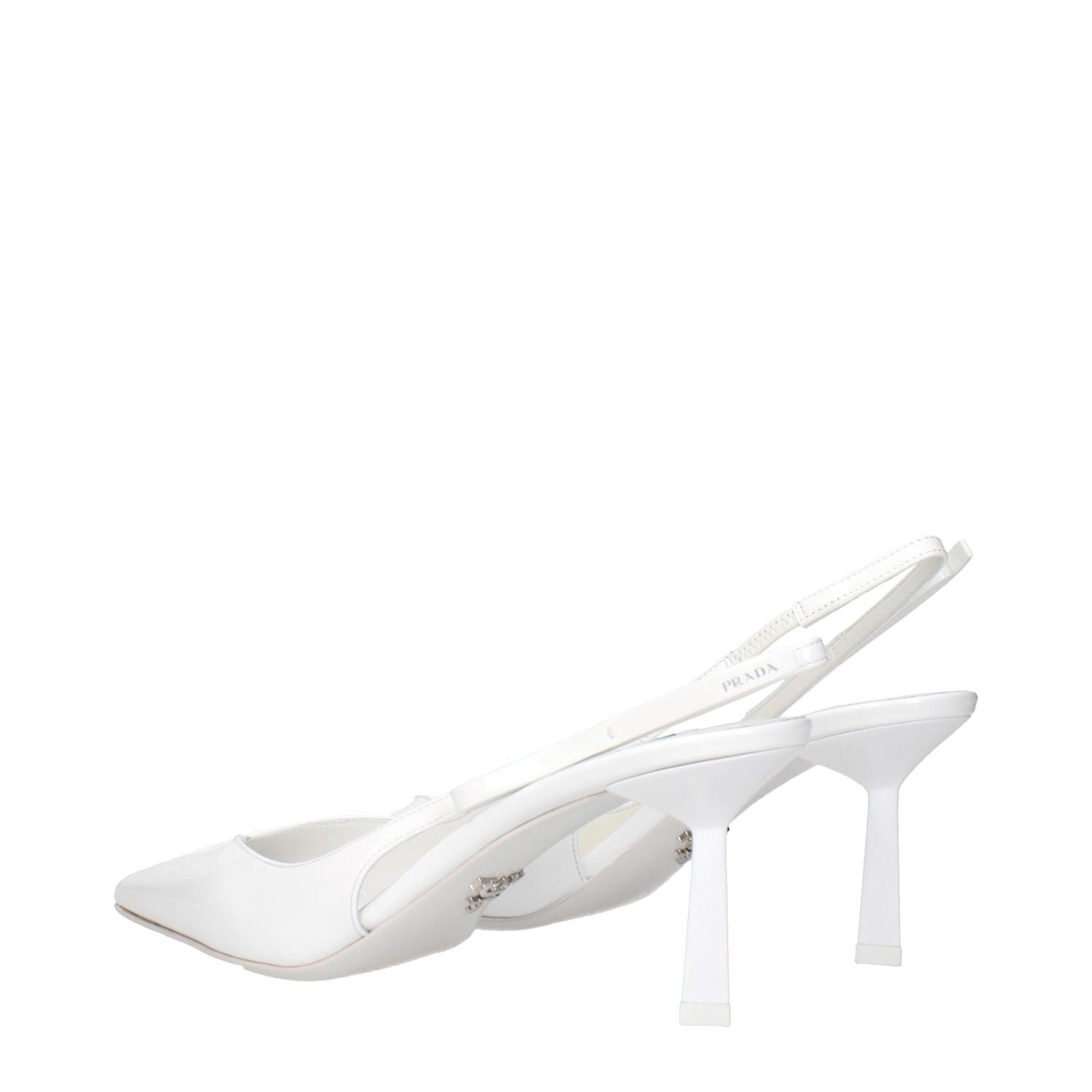 Prada White Leather High Heel Pumps