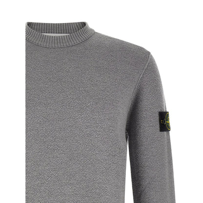 Stone Island Gray Virgin Wool Cardigan