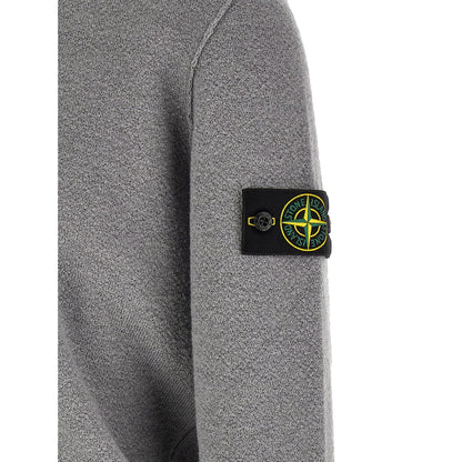 Stone Island Gray Virgin Wool Cardigan