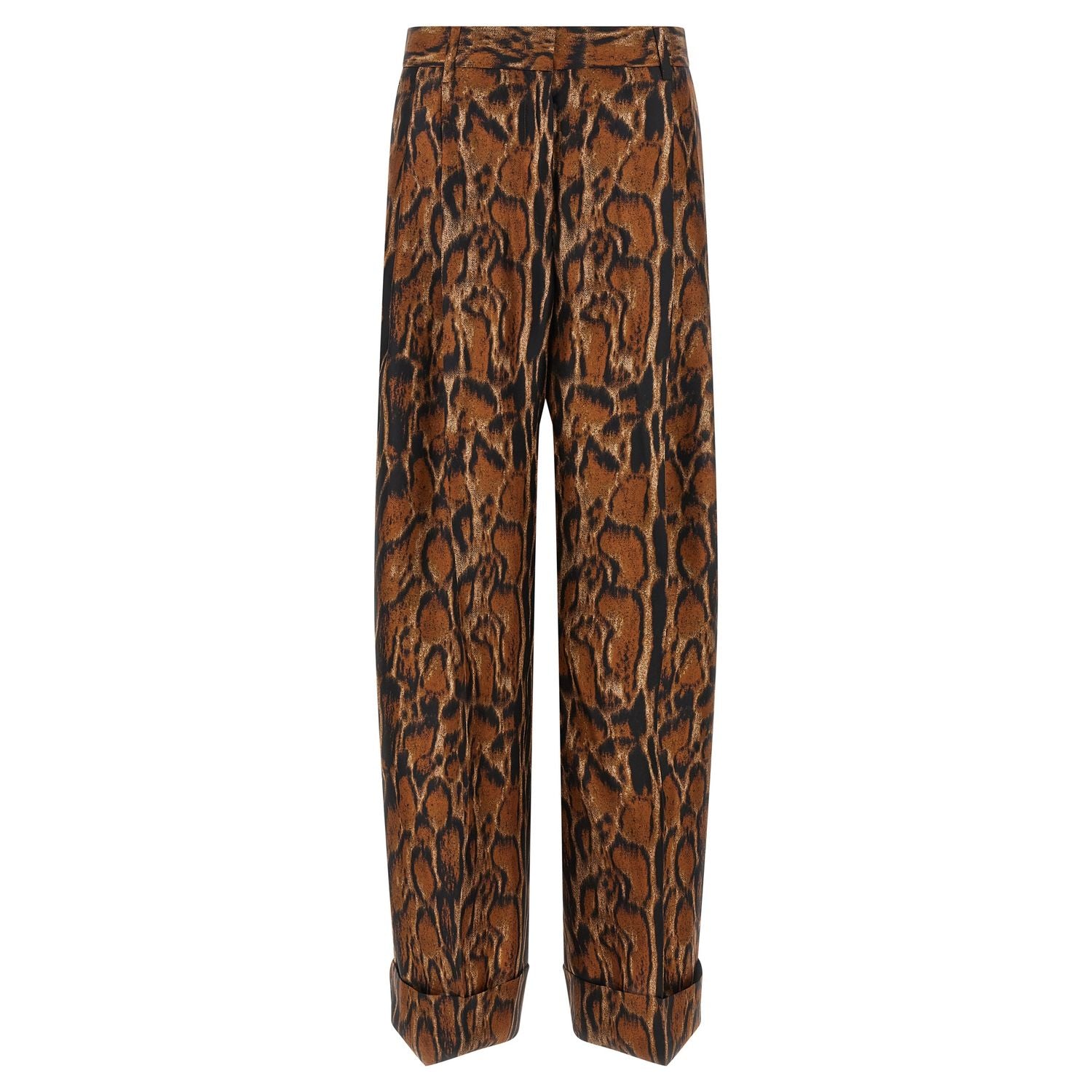 Alberto Biani Brown Silk Casual Pants