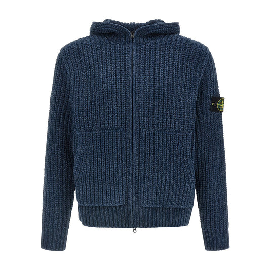 Stone Island Blue Cotton Cardigan