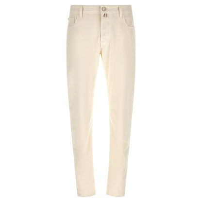 Jacob Cohen White Cotton Tapered Jeans
